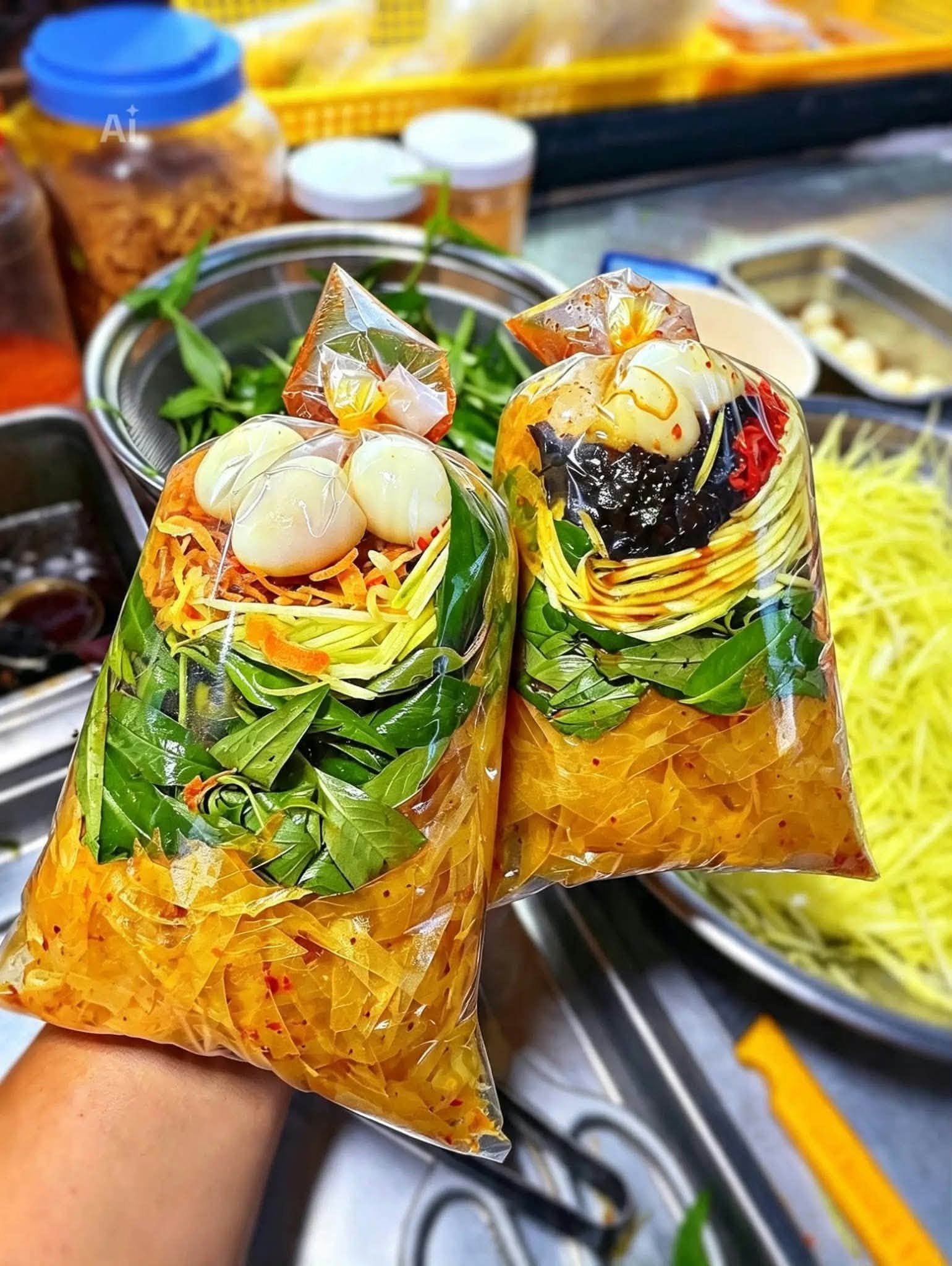 bánh tráng trộn